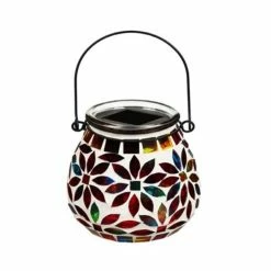 Best Sale 😉 Outdoor Lighting Evergreen Garden Icons And Florals Mosaic Solar Lantern 🥰