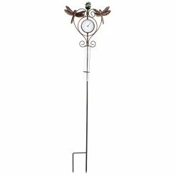 Cheap 🎁 Lawn & Garden Decor Evergreen Dragonfly Thermometer & Rain Gauge Garden Stake 😉