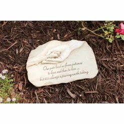 Discount 🎁 Lawn & Garden Decor Evergreen Paw In Hand Pet Devotion Garden Stone ✔️