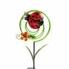 New ⌛ Lawn & Garden Decor Evergreen 35.75in. Ladybug Chasing Light Solar Garden Stake 🎁
