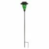 New 👍 Outdoor Lighting Evergreen 3-in-1 Green And Yellow Glass Solar Fire Flame Torch 👏