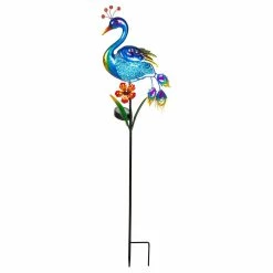 Brand new 🥰 Lawn & Garden Decor Evergreen 36in. Solar Peacock Garden Stake 🔥