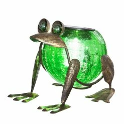 Promo 🤩 Lawn & Garden Decor Evergreen Quirky Solar Frog Lantern 🧨