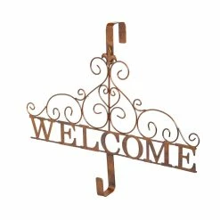 Discount 👍 Lawn & Garden Decor Evergreen Rustic Welcome Wreath Holder ⌛