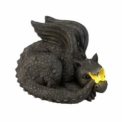 Cheapest 👍 Lawn & Garden Decor Evergreen 8in. Solar Dragon Baby With Butterfly 😉