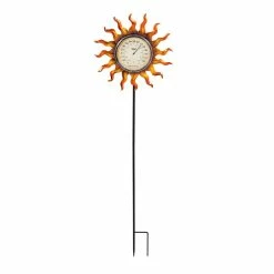 Best Sale 😍 Lawn & Garden Decor Evergreen Sun Solar Thermometer Garden Stake 👏