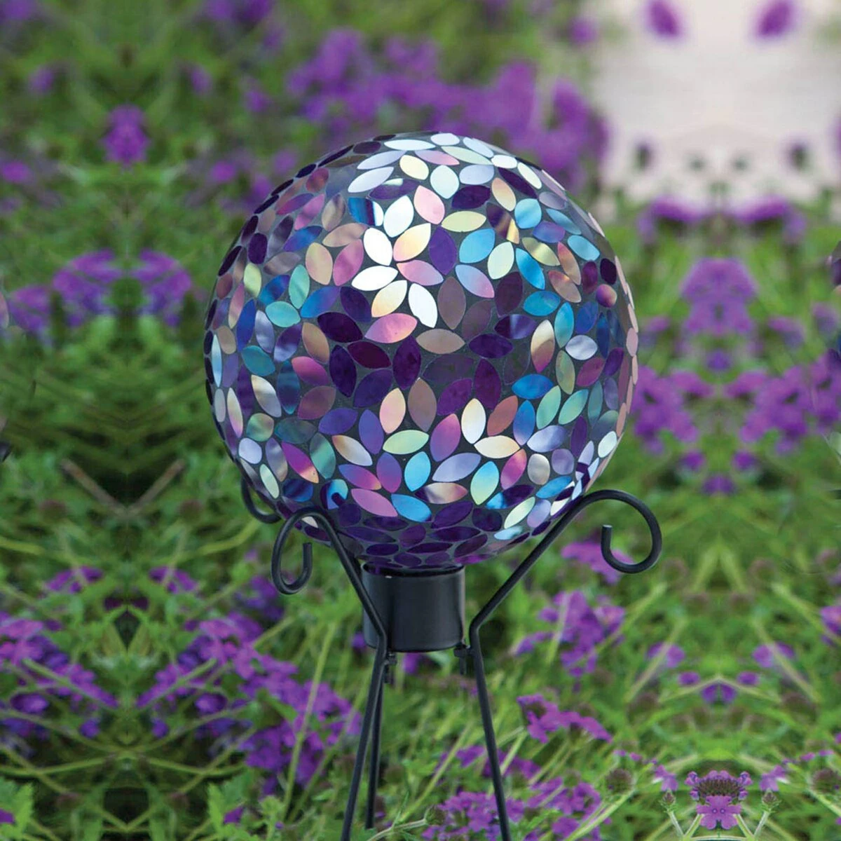 Discount ๐ Lawn & Garden Decor Evergreen Iridescent Purple Mosaic Glass Gazing Ball ๐