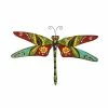 Best deal 🌟 Lawn & Garden Decor Evergreen Boho Red And Green Dragonfly Wall Plaque 🧨