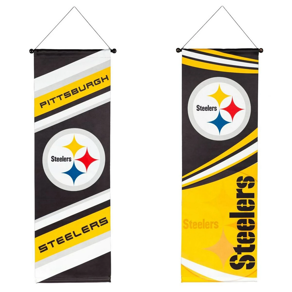 Cheap 🤩 Wall Decor Evergreen Pittsburgh Steelers Dowel Banner Suede Flag 🥰