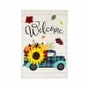 Cheap 😀 Lawn & Garden Decor Evergreen Fall Plaid Truck Garden Linen Flag 👏