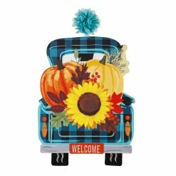 Deals 🌟 Lawn & Garden Decor Evergreen Fall Plaid Truck LED Window Decor ❤️
