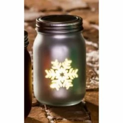 Deals 👏 Decorative Accents Evergreen 5.5in. Silver Solar 🎄 Christmas Mason Jar 💯
