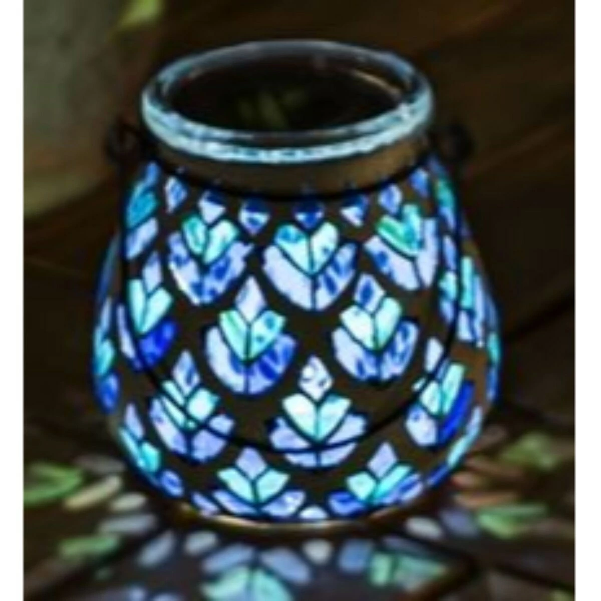 Brand new 😍 Outdoor Lighting Evergreen Pollinators And Patterns Peacock Mosaic Solar Lantern ✨ - Image 2