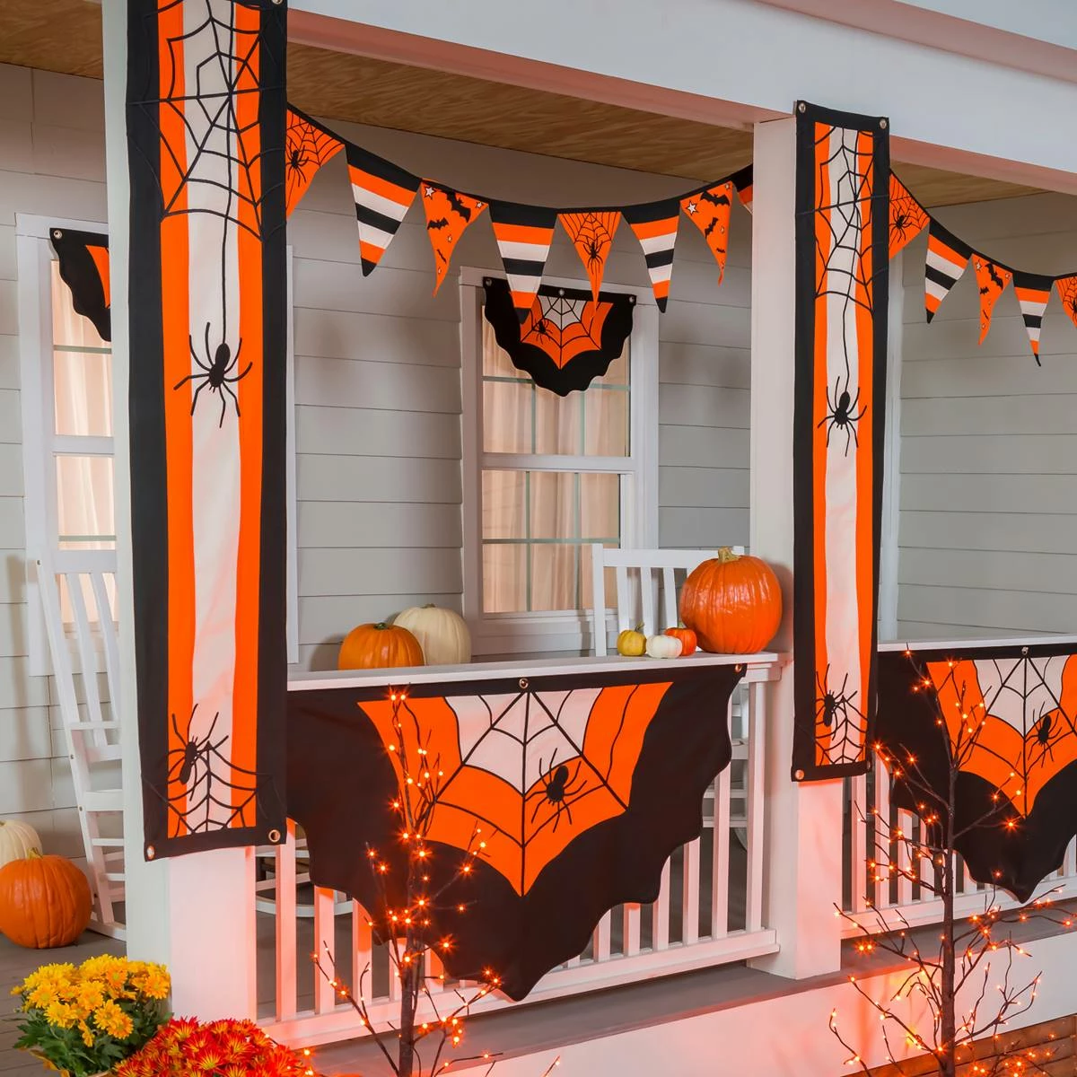 Best deal โจ Lawn & Garden Decor Evergreen ๐ง Halloween Alternating Pattern Pennant โญ - Image 3
