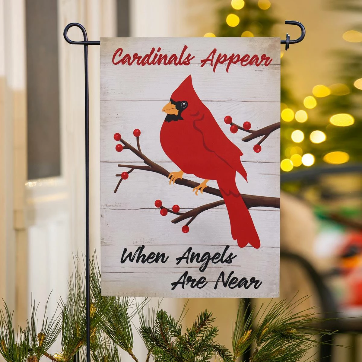 Best reviews of ๐ Lawn & Garden Decor Evergreen When Angels Are Near Garden Flag ๐คฉ - Image 2