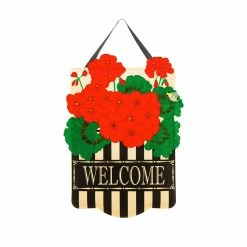 Best deal ❤️ Lawn & Garden Decor Evergreen Geranium Felt Door Decor 😀