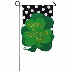 Cheapest 🔥 Lawn & Garden Decor Evergreen St. Patrick Clovers Garden Applique Flag ✨
