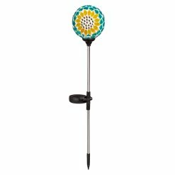 Cheap 😍 Lawn & Garden Decor Evergreen Solar Sunflower Mosaic Globe Garden Stake - Yellow 🔔