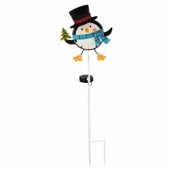 Best deal 🔔 Lawn & Garden Decor Evergreen 33in. Solar Garden Stake Penguin With Scarf 🛒