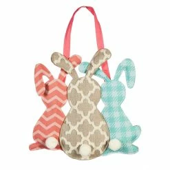 Discount ✨ Lawn & Garden Decor Evergreen Pattern Bunny Trio Door Decor ❤️