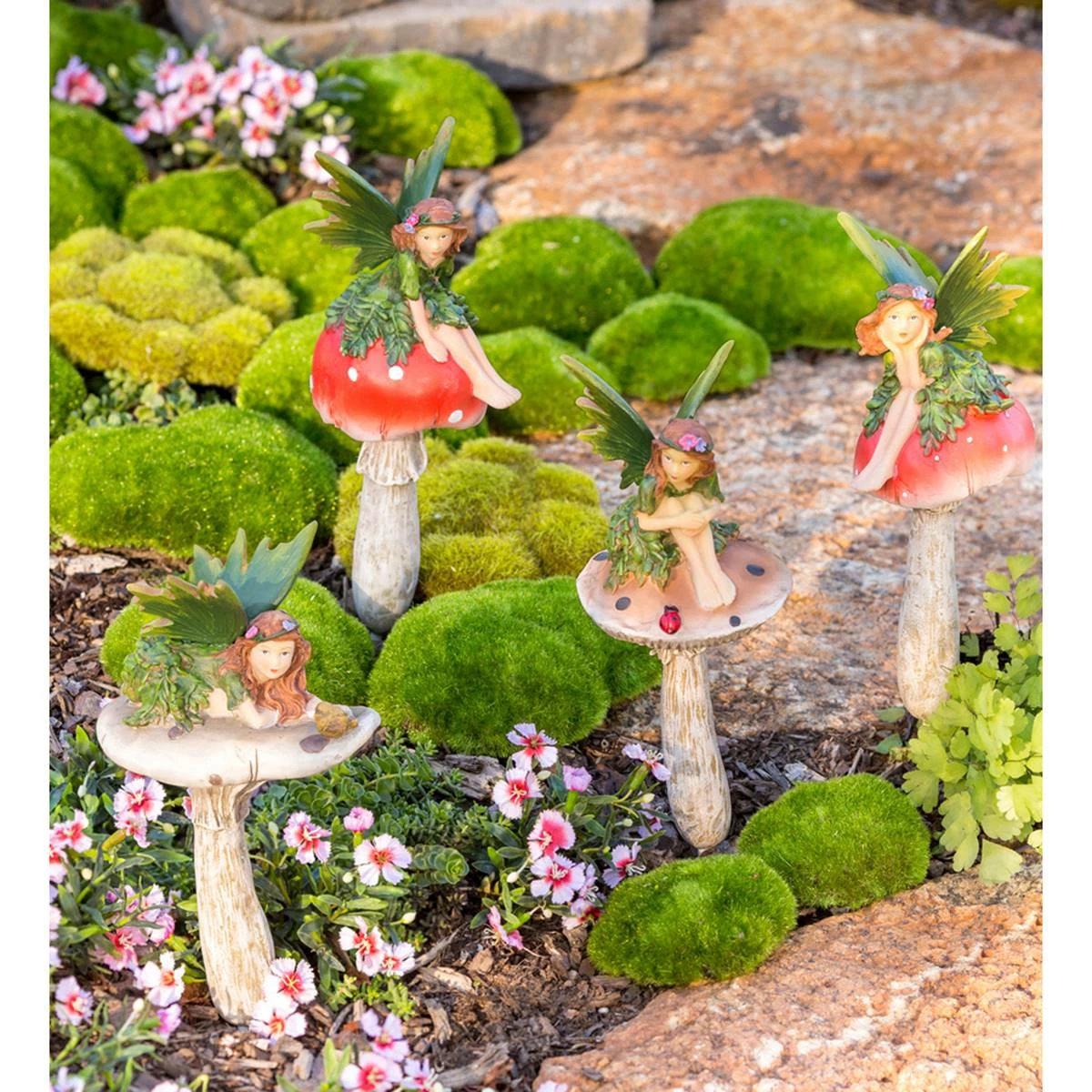 Top 10 ✔️ Lawn & Garden Decor Evergreen Fairy On A Mushroom With Ladybug Garden Stake ⭐ - Image 3