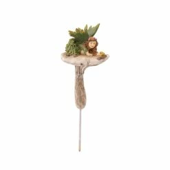 Cheap 🎁 Lawn & Garden Decor Evergreen Fairy On A Mushroom With A Bird Garden Stake 🧨