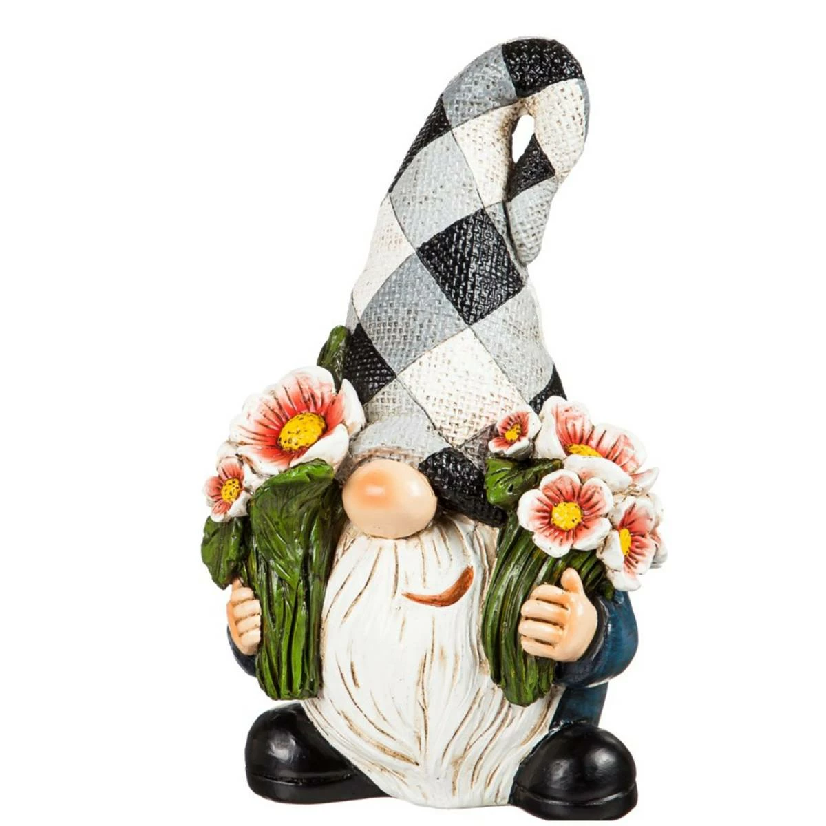 Promo 🎁 Lawn & Garden Decor Evergreen 8in. Gnome With Red Flower Garden Statuary ❤️