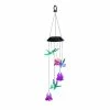Wholesale 🥰 Lawn & Garden Decor Evergreen Dragonflies & Flowers Color Changing Solar Mobile ⭐