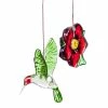 Best Pirce 🎁 Lawn & Garden Decor Evergreen Hummingbirds & Flowers Color Changing Solar Mobile 💯