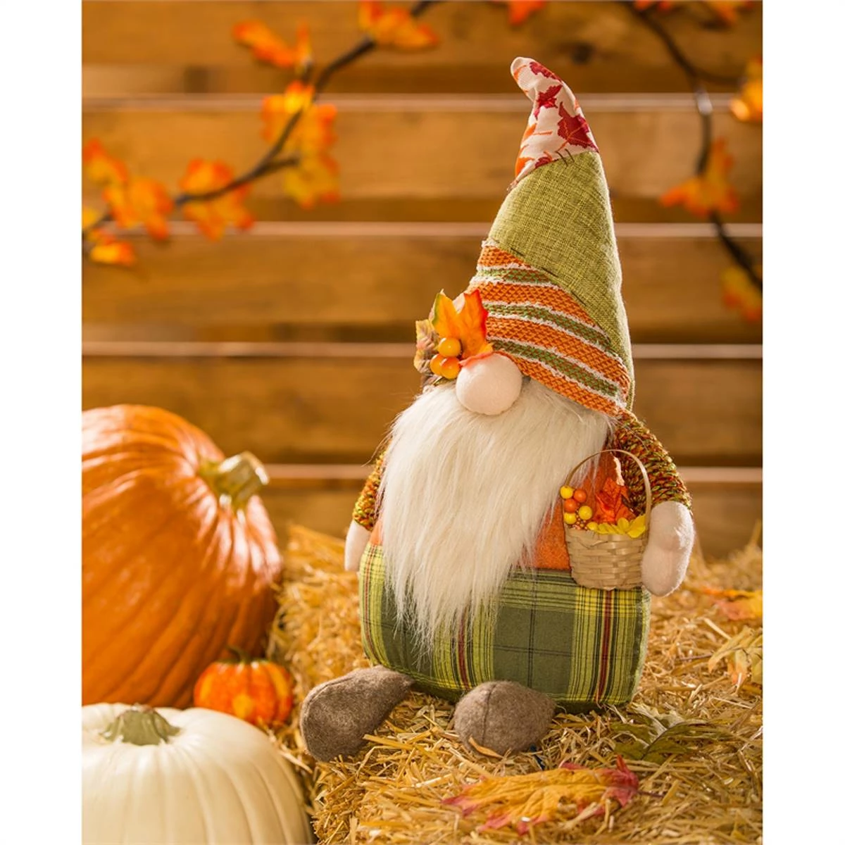 Best deal ๐ฅฐ Decorative Accents Evergreen Plush Harvest Gnome With Basket Table Decor ๐ - Image 2