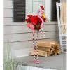 Best Sale 😉 Lawn & Garden Decor Evergreen 39in. Metal Winter Flamingo With Santa Hat Planter 🌟