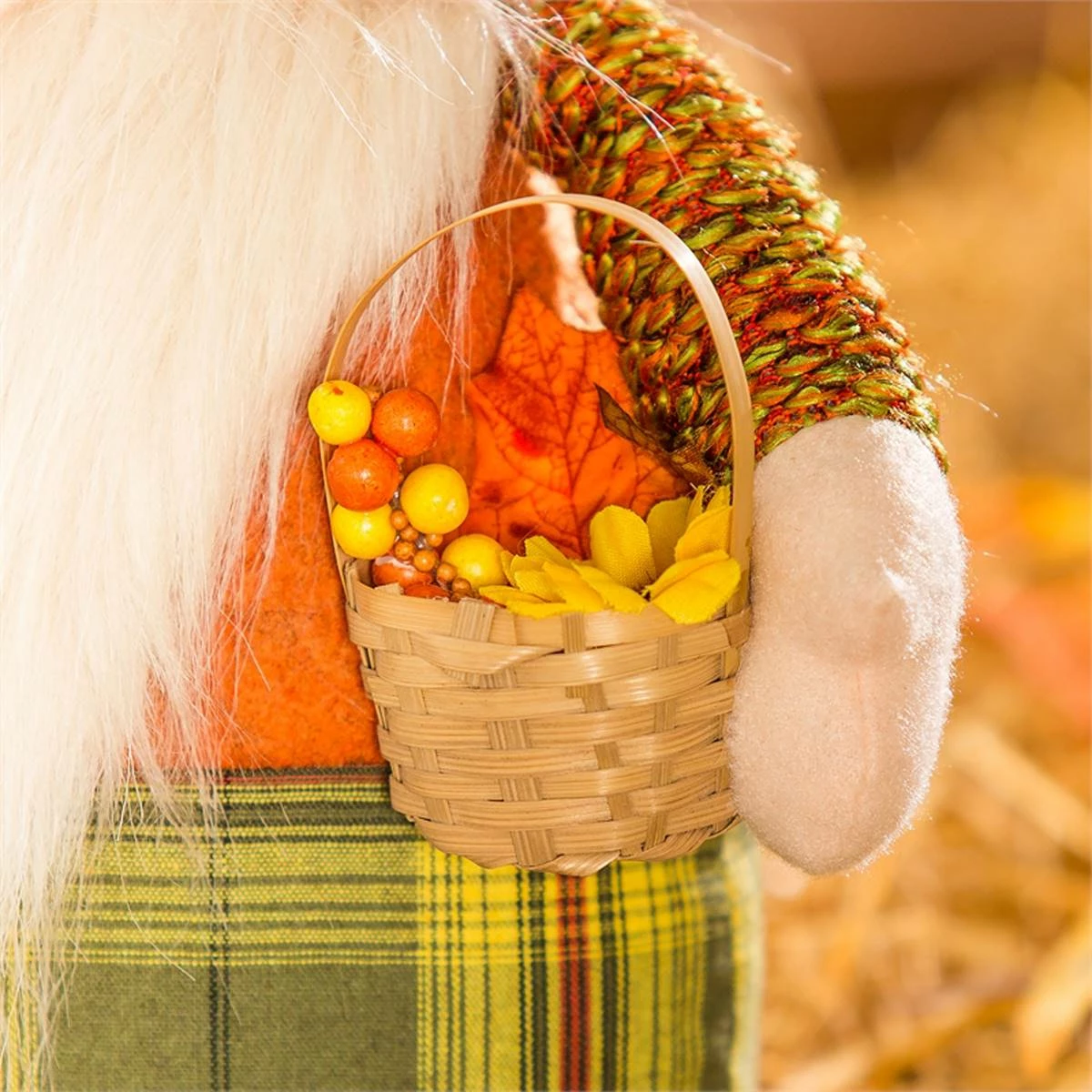 Best deal ๐ฅฐ Decorative Accents Evergreen Plush Harvest Gnome With Basket Table Decor ๐ - Image 3