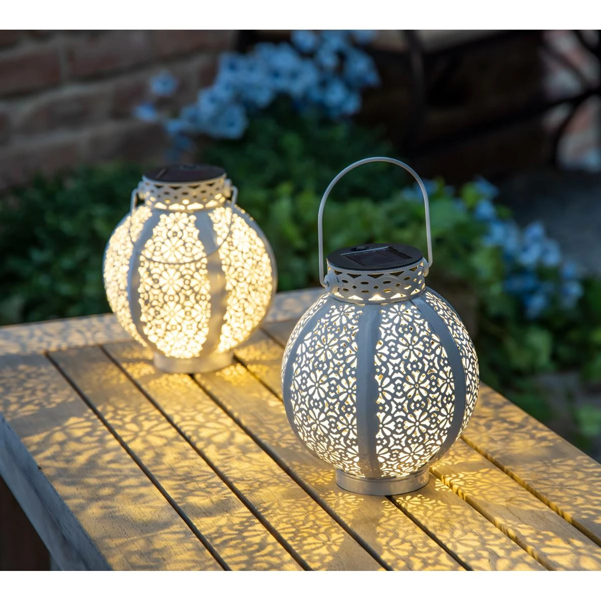Discount π Lawn & Garden Decor Evergreen Solar White Cut Out Lanterns - Set Of 2 β€οΈ