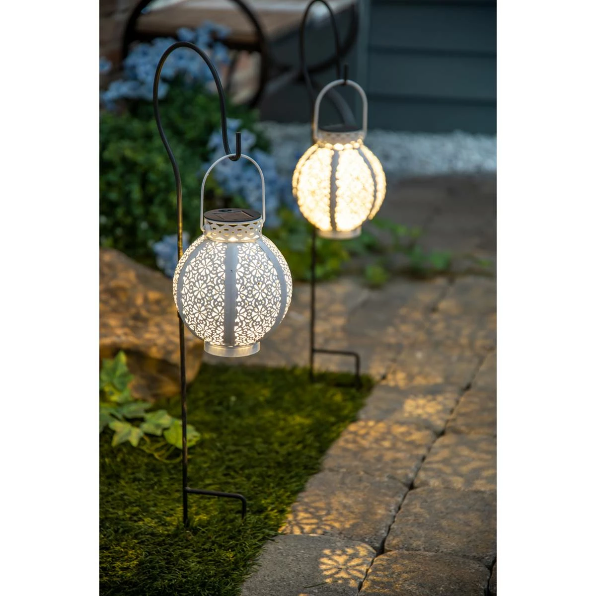 Discount π Lawn & Garden Decor Evergreen Solar White Cut Out Lanterns - Set Of 2 β€οΈ - Image 3