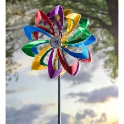 Top 10 👍 Lawn & Garden Decor Evergreen LED Flower Kinetic Solar Wind Spinner 🌟