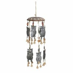 Cheapest ✔️ Lawn & Garden Decor Evergreen Owl Garden Bells Wind Chime 💯