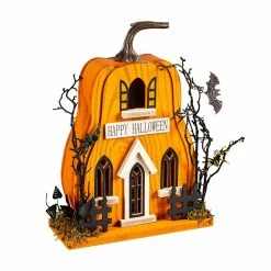 Cheapest ✨ Decorative Accents Evergreen LED "Happy 🎃 Halloween" Haunted Pumpkin House Table Decor 🤩