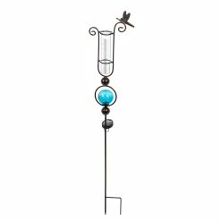 Promo 👏 Lawn & Garden Decor Evergreen Solar Rain Gauge Garden Stake 😉
