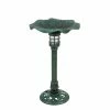 Discount 🔥 Lawn & Garden Decor Evergreen Lily Pad In Green Patina Solar Bird Bath 😀