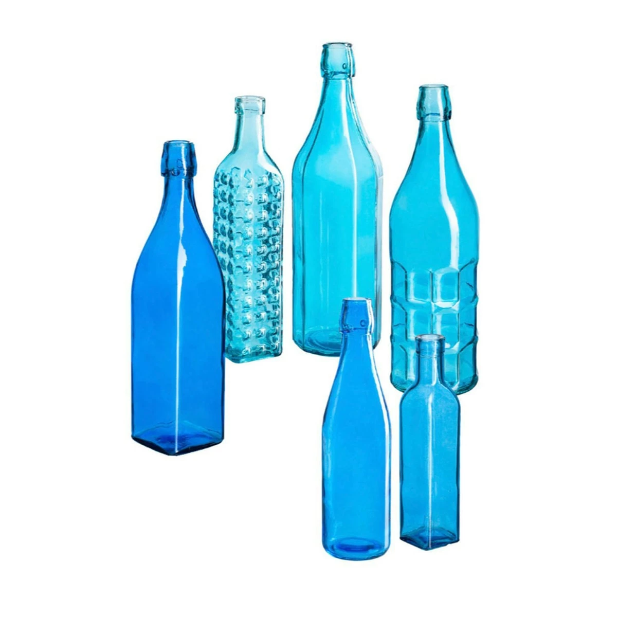 Best reviews of 😀 Lawn & Garden Decor Evergreen Brilliant Blue Glass Bottles - Set Of 6 ⌛