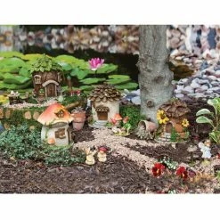 Cheapest 🤩 Lawn & Garden Decor Evergreen Fairy House Statue - Set Of 4 🔥