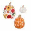 Cheap ❤️ Lawn & Garden Decor Evergreen Autumn Blooms Ceramic Pumpkins - Set Of 3 ⭐
