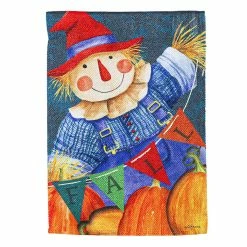 Discount 🥰 Lawn & Garden Decor Evergreen Fall Fella Scarecrow Garden Textured Suede Flag 🤩