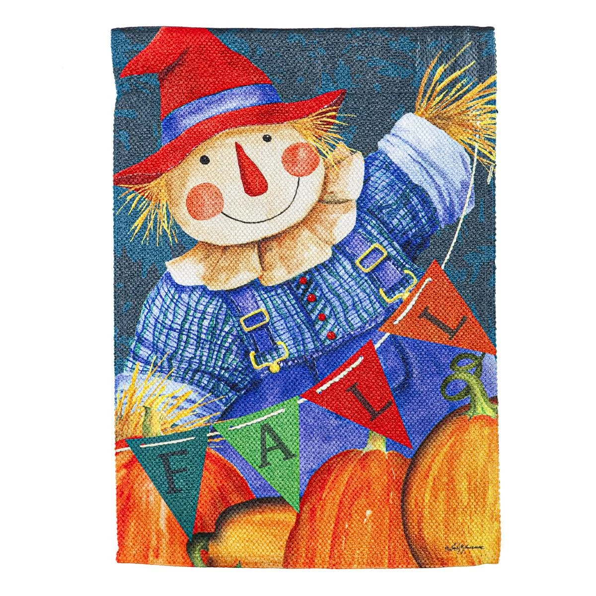 Discount ๐ฅฐ Lawn & Garden Decor Evergreen Fall Fella Scarecrow Garden Textured Suede Flag ๐คฉ