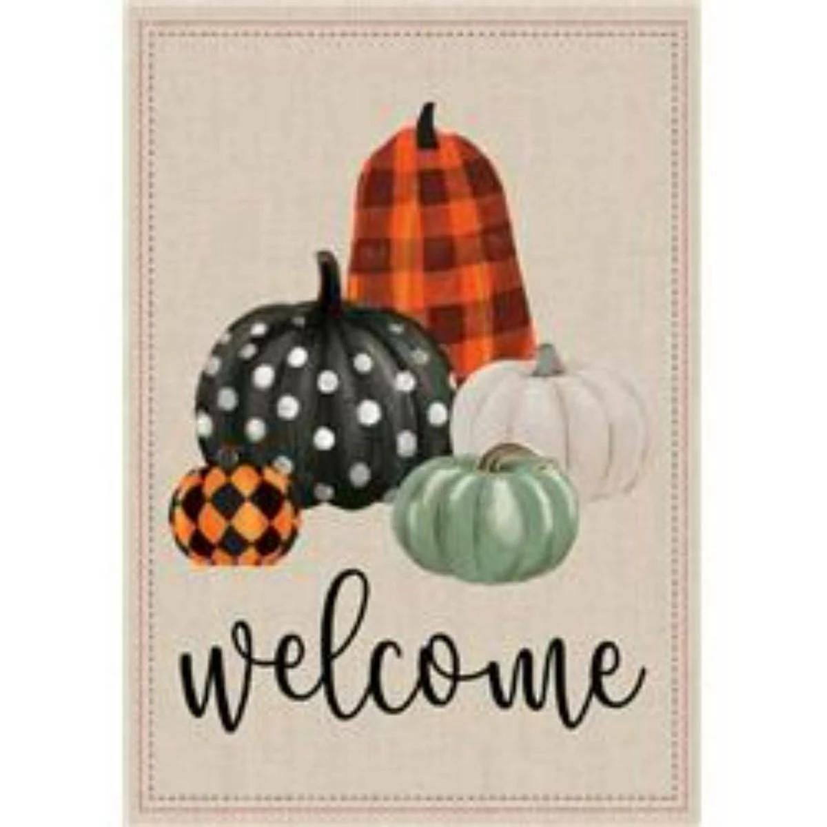 Best Pirce ๐ Lawn & Garden Decor Evergreen Mixed Pattern Pumpkins "Welcome" Garden Suede Flag ๐คฉ