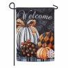 New 🎁 Lawn & Garden Decor Evergreen Pattern Pumpkins Garden Flag And Sassafras Mat Set ✔️