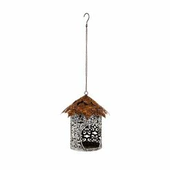 Wholesale ๐งจ Lawn & Garden Decor Evergreen Bird Feeder With Metal Maple Leaf Roof โค๏ธ