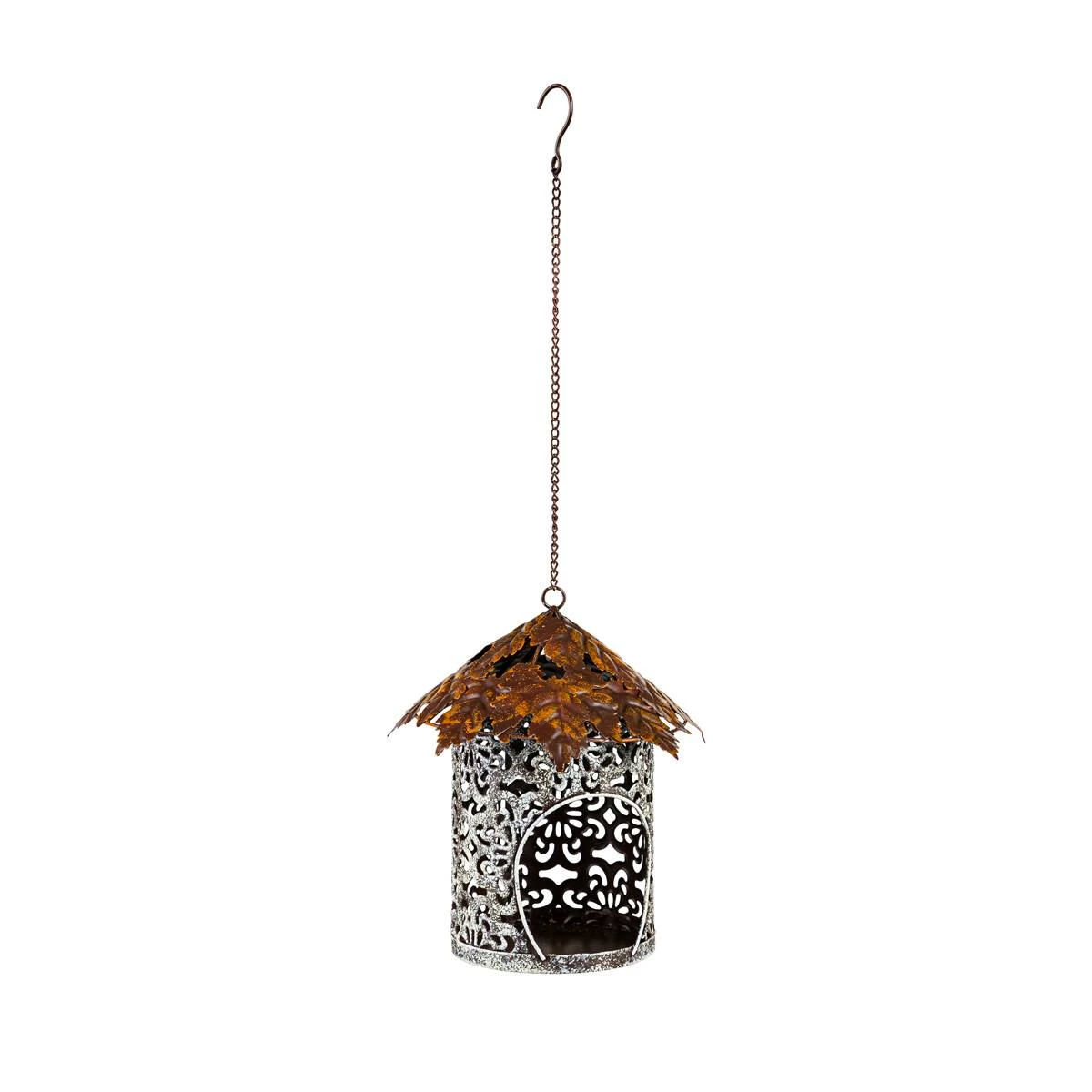 Wholesale ๐งจ Lawn & Garden Decor Evergreen Bird Feeder With Metal Maple Leaf Roof โค๏ธ