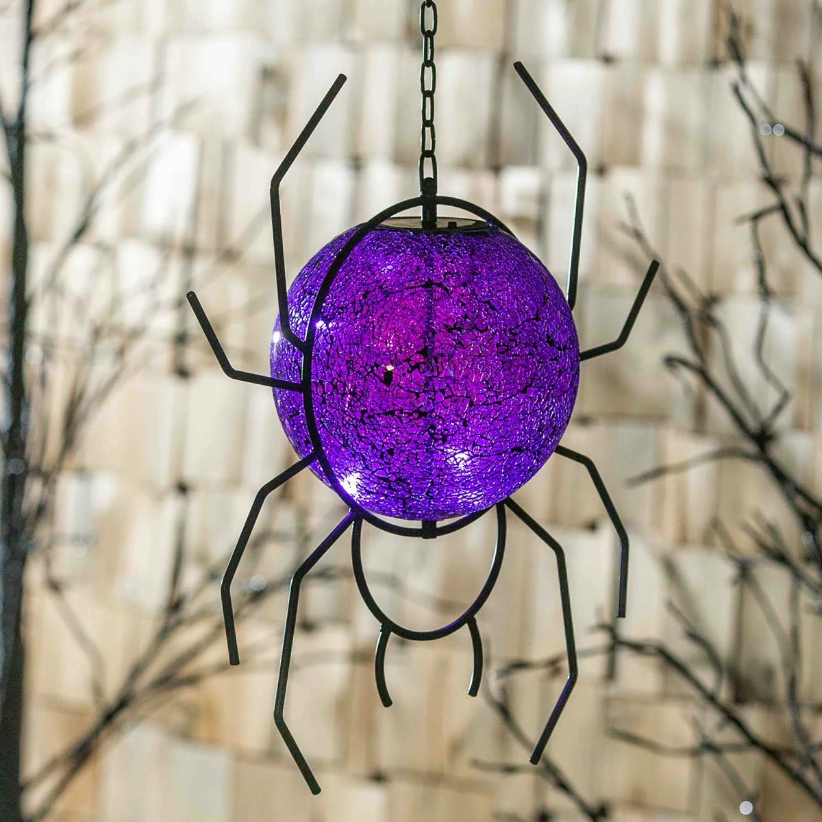 Coupon 💯 Lawn & Garden Decor Evergreen Solar Hanging Purple Spider Mosaic Gazing Ball 🎉 - Image 3