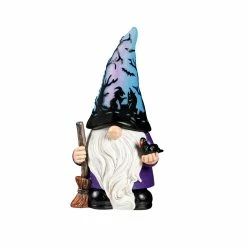 Wholesale 🔔 Decorative Accents Evergreen LED 🦇 Halloween Blue Hat Gnome Table Decor 🌟